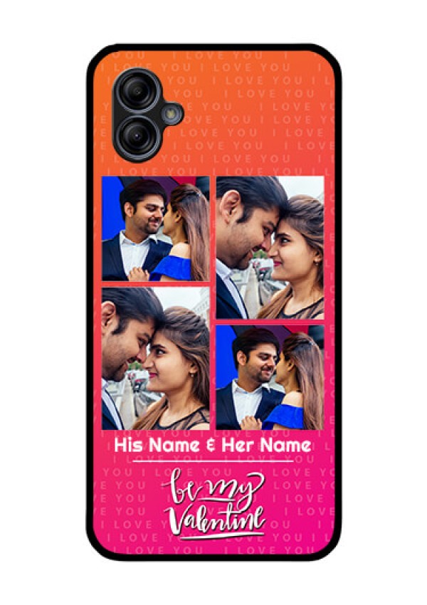 Galaxy M04 Custom Glass Phone Case - I Love You Pink Design