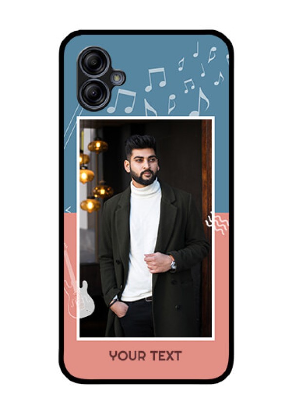 Galaxy M04 Photo Printing on Glass Case - with Color Musical Note Design