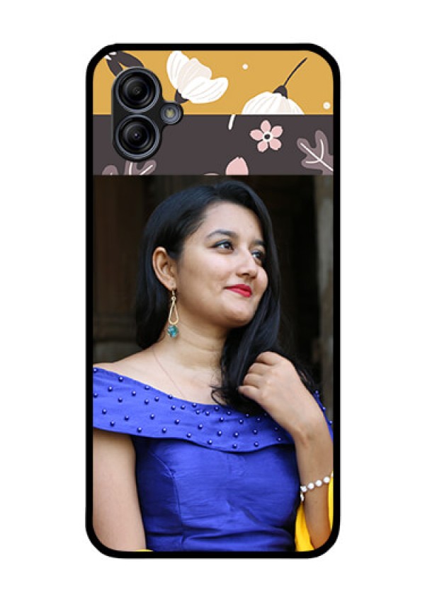 Galaxy M04 Custom Glass Phone Case - Stylish Floral Design