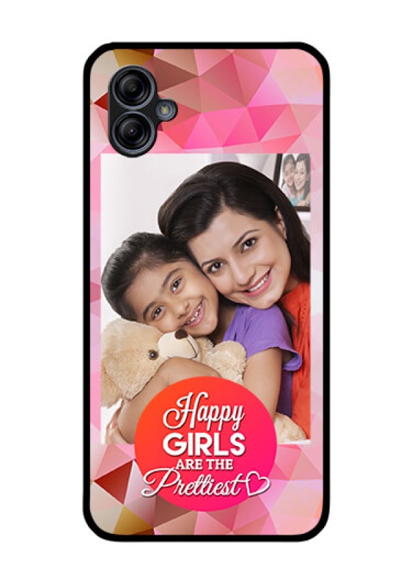 Galaxy M04 Photo Printing on Glass Case - Abstract Triangle Design