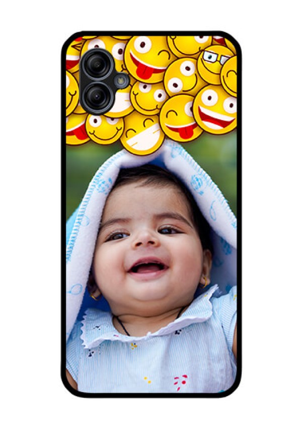 Galaxy M04 Custom Glass Mobile Case - with Smiley Emoji Design
