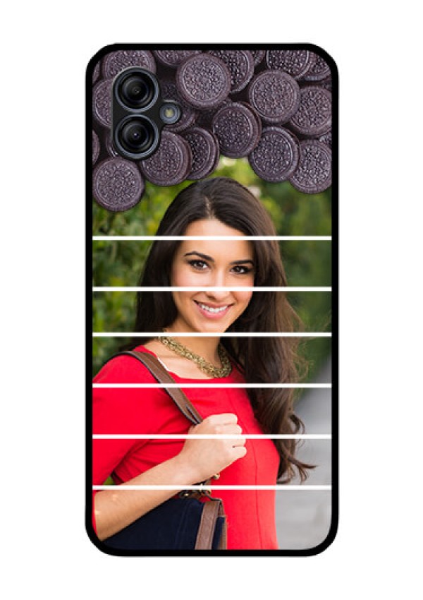 Galaxy M04 Custom Glass Phone Case - with Oreo Biscuit Design
