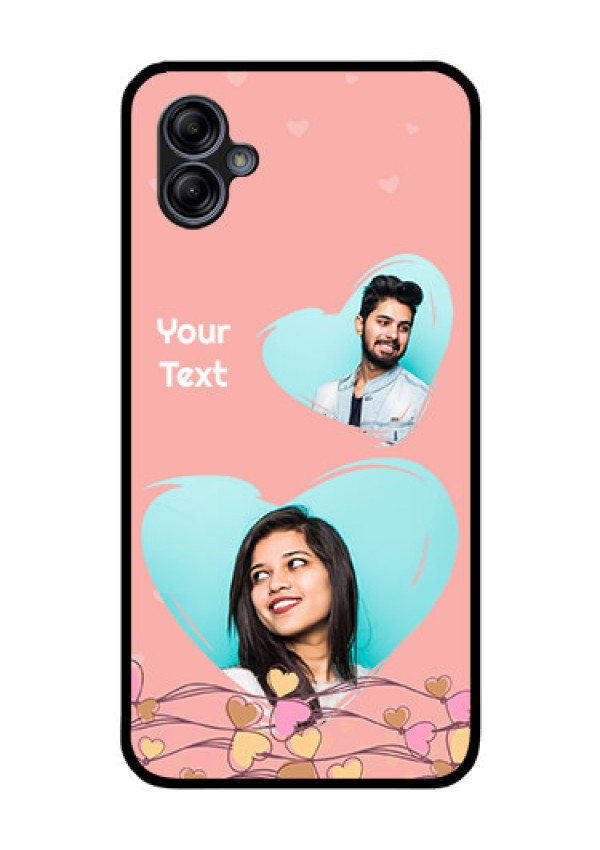 Galaxy M04 Custom Glass Mobile Case - Love Doodle Design