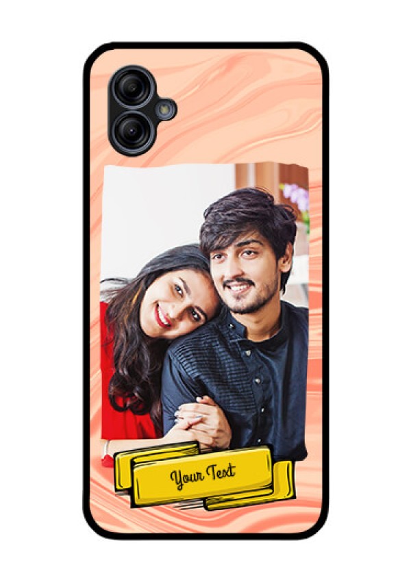 Galaxy M04 Personalized Glass Phone Case - Marble Texture Design
