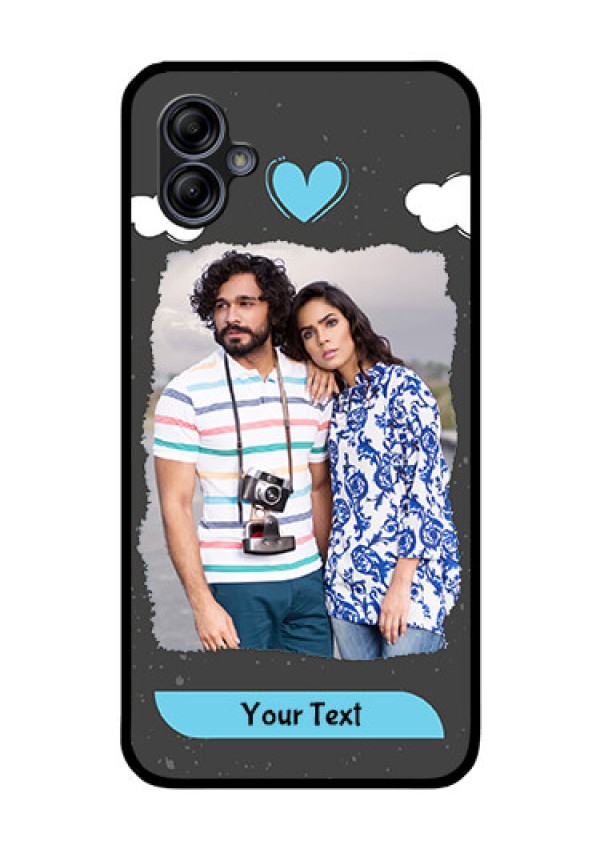 Galaxy M04 Custom Glass Phone Case - Splashes with love doodles Design