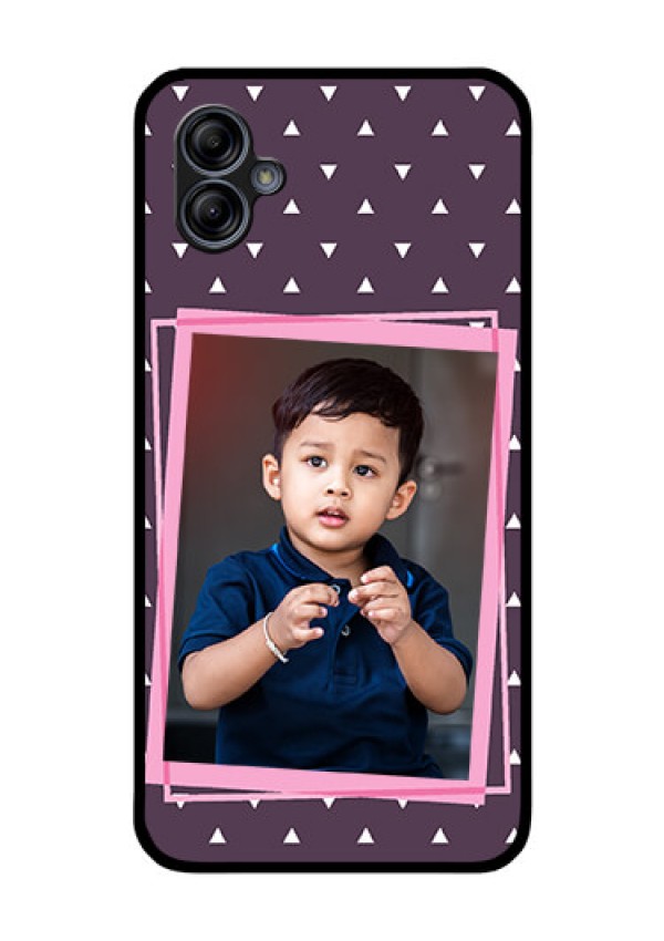 Galaxy M04 Custom Glass Mobile Case - Triangle Pattern Dotted Design