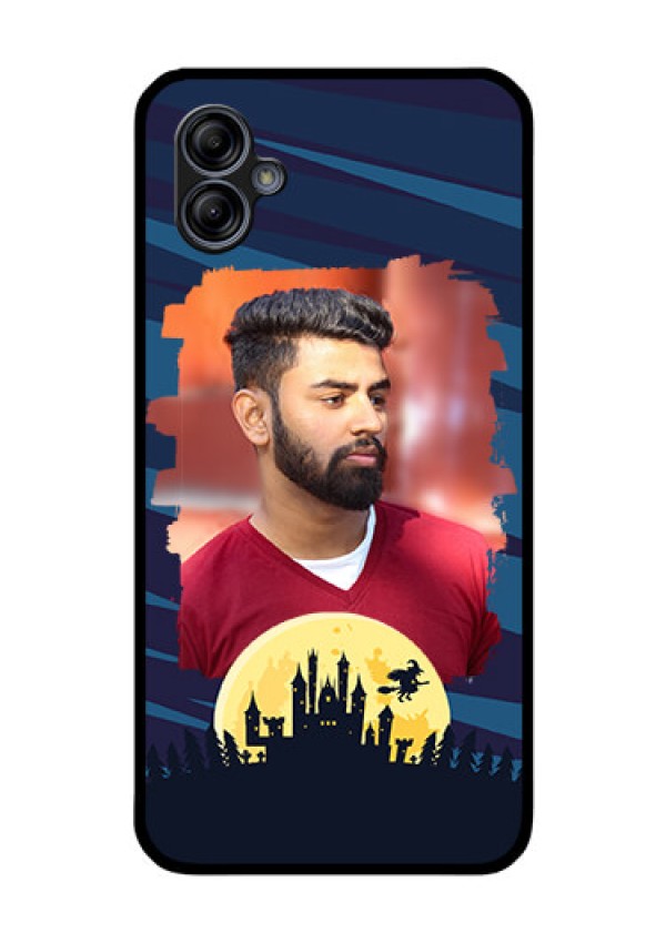 Galaxy M04 Photo Printing on Glass Case - Halloween Witch Design