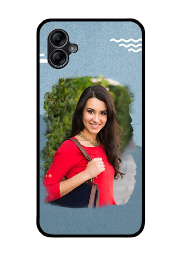 Galaxy M04 Custom Glass Mobile Case - Grunge Line Art Design