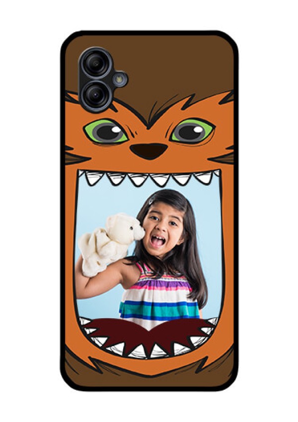 Galaxy M04 Photo Printing on Glass Case - Owl Monster Back Case Design