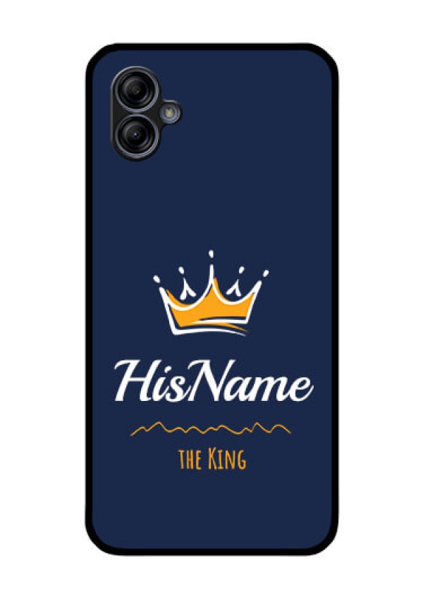 Galaxy M04 Glass Phone Case King with Name