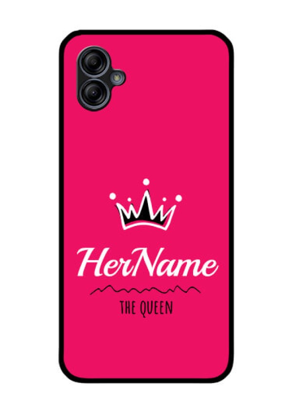 Galaxy M04 Glass Phone Case Queen with Name