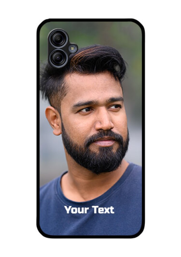 Galaxy M04 Glass Mobile Cover: Photo with Text