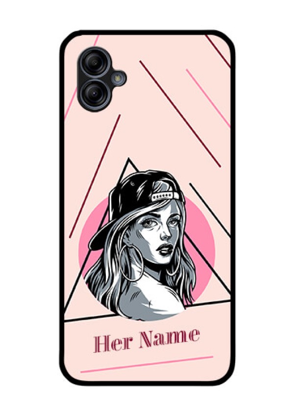 Galaxy M04 Personalized Glass Phone Case - Rockstar Girl Design