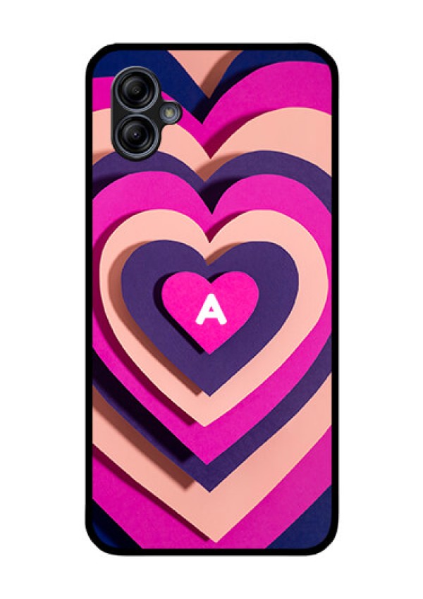 Galaxy M04 Custom Glass Mobile Case - Cute Heart Pattern Design