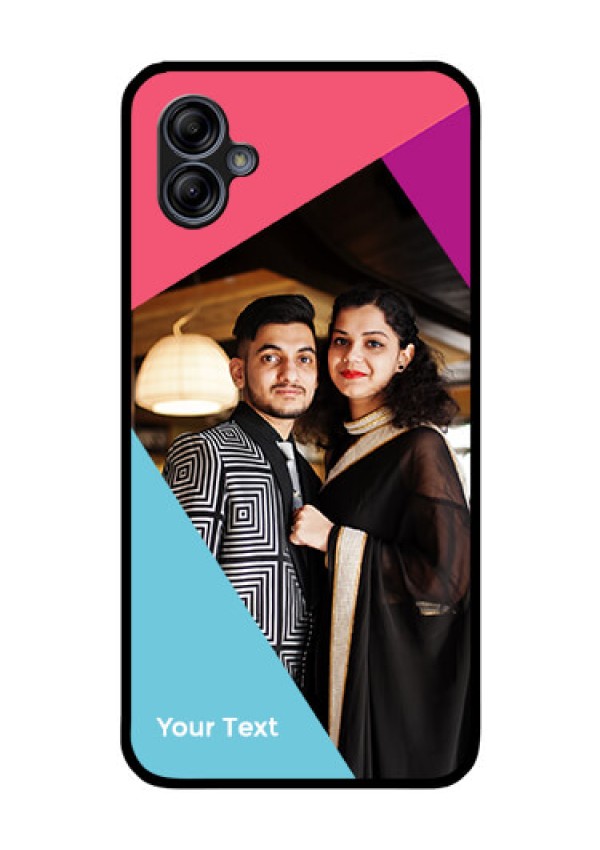Galaxy M04 Custom Glass Mobile Case - Stacked Triple colour Design