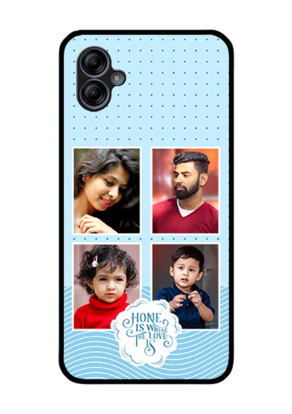 Galaxy M04 Custom Glass Phone Case - Cute love quote with 4 pic upload Design