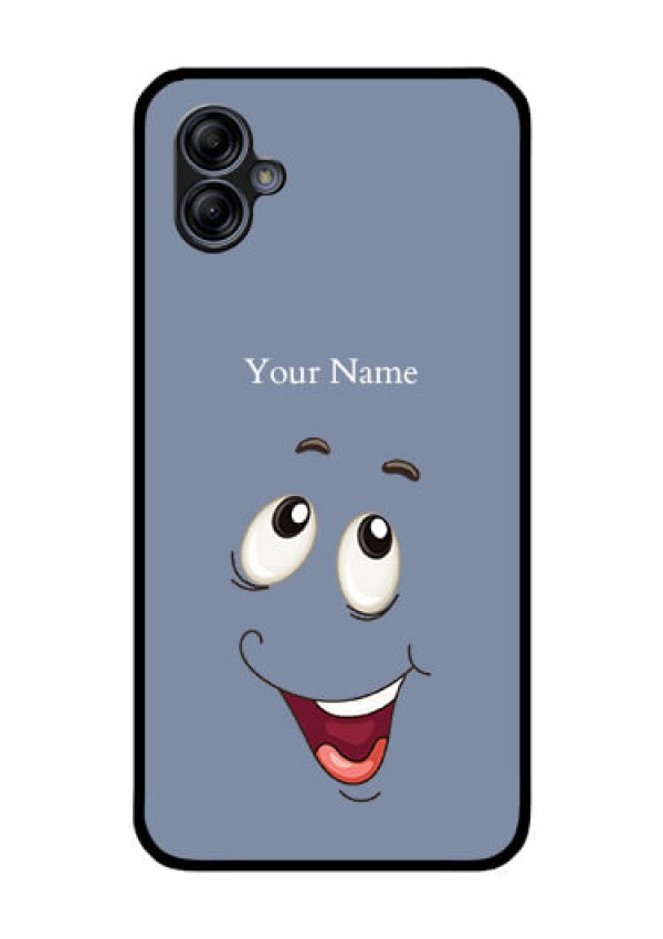 Galaxy M04 Photo Printing on Glass Case - Laughing Cartoon Face Design