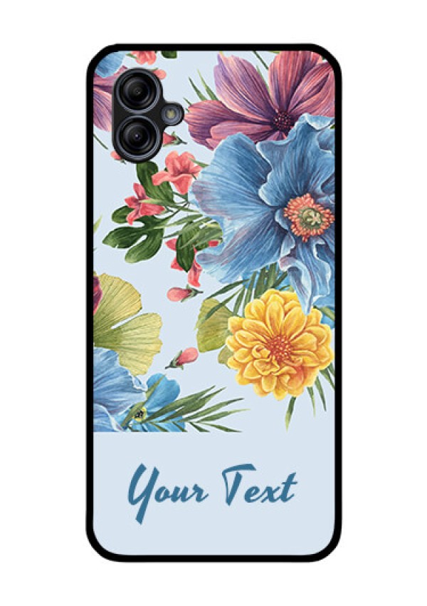Galaxy M04 Custom Glass Mobile Case - Stunning Watercolored Flowers Painting Design