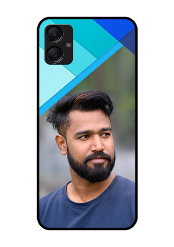 Galaxy M05 Custom Glass Phone Case - Blue Pattern Design