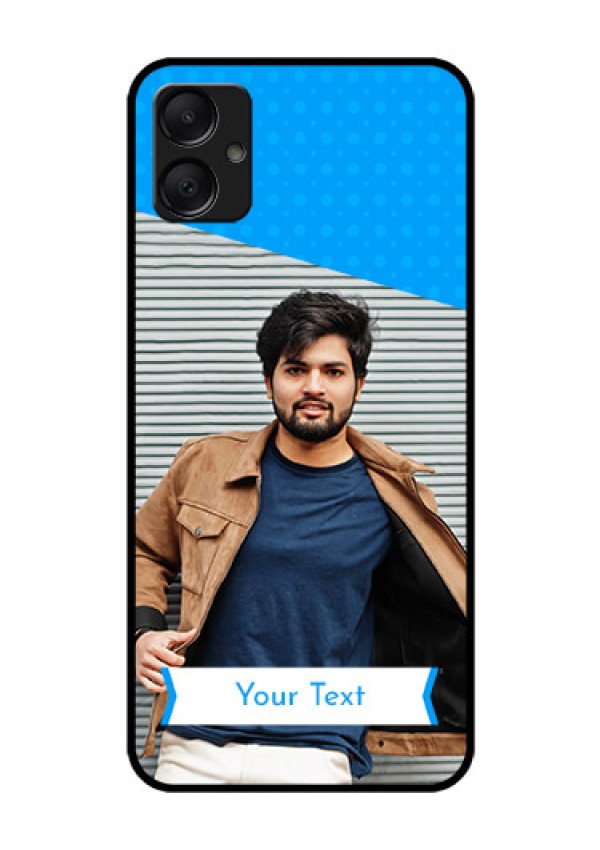 Galaxy M05 Custom Glass Phone Case - Simple Blue Color Design