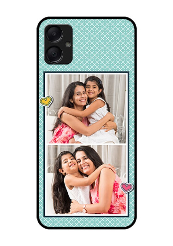 Galaxy M05 Custom Glass Phone Case - 2 Image Holder With Pattern Design
