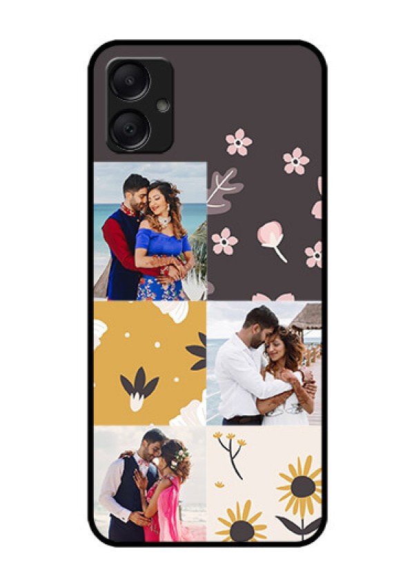 Galaxy M05 Custom Glass Phone Case - 3 Images With Floral Design