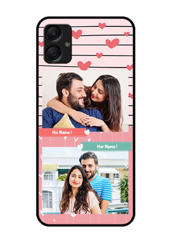 Galaxy M05 Custom Glass Phone Case - Photo With Heart Design