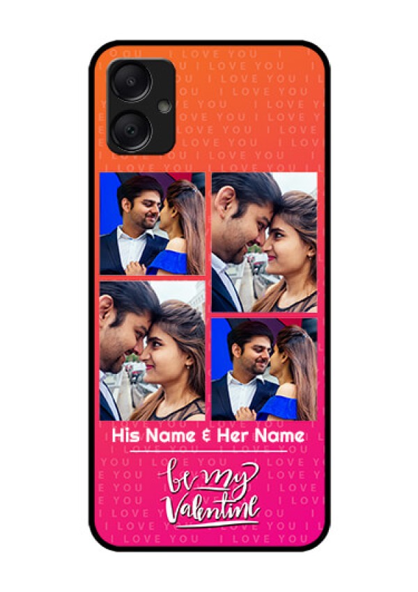 Galaxy M05 Custom Glass Phone Case - I Love You Pink Design
