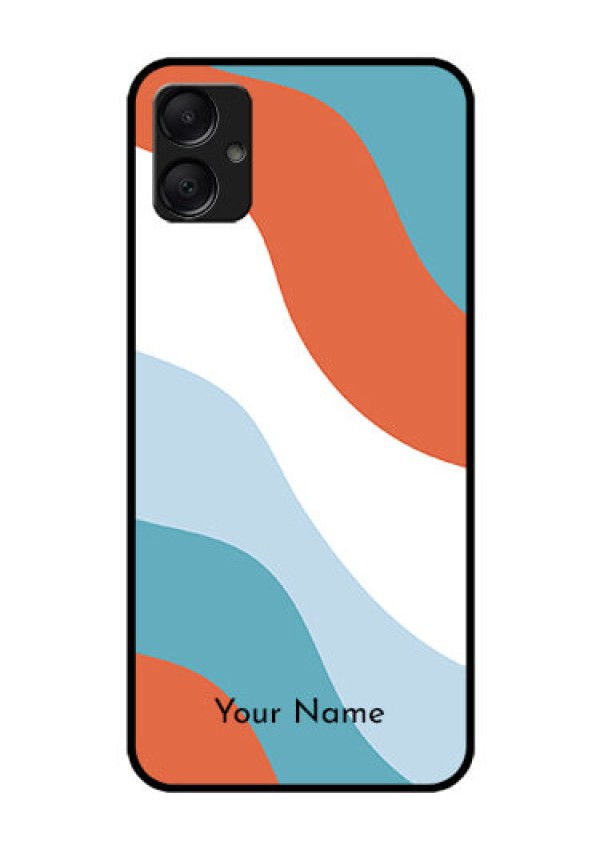 Galaxy M05 Custom Glass Phone Case - Coloured Waves Design