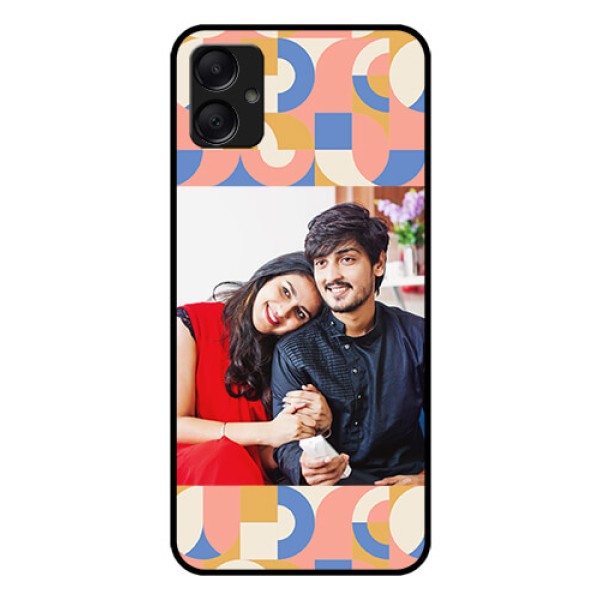 Galaxy M05 Custom Glass Phone Case - Semi - Circle Maze Pattern Design
