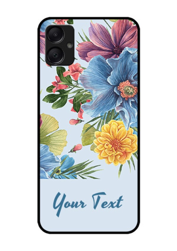 Galaxy M05 Custom Glass Phone Case - Stunning Watercolored Flowers Painting Design