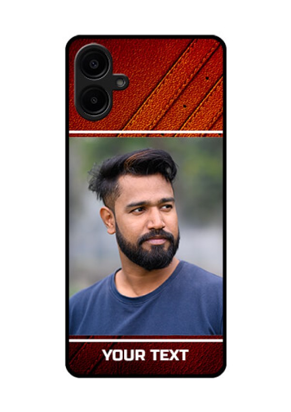 Galaxy M06 Custom Glass Phone Case - Leather Phone Case Design