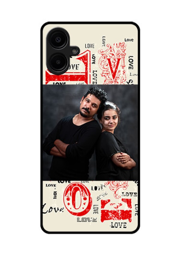 Galaxy M06 Custom Glass Phone Case - Trendy Love Design Case