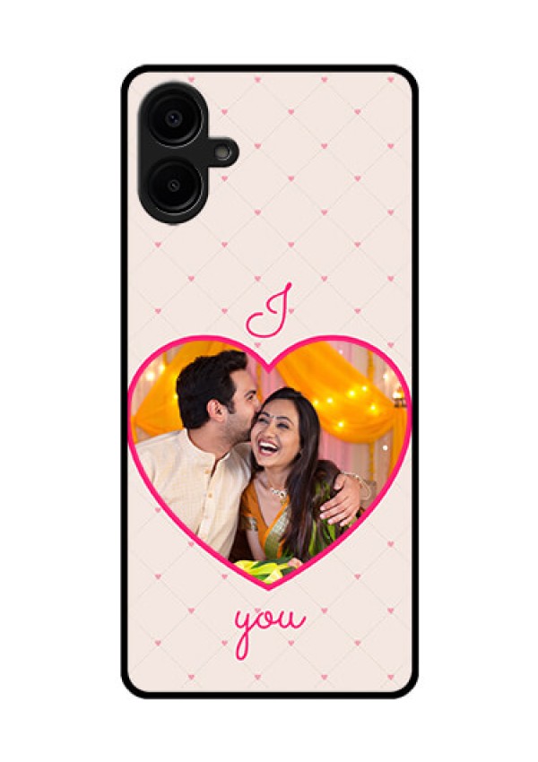 Galaxy M06 Custom Glass Phone Case - Heart Shape Design