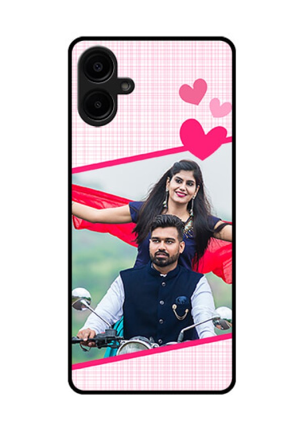 Galaxy M06 Custom Glass Phone Case - Love Shape Heart Design