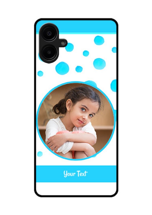 Galaxy M06 Custom Glass Phone Case - Blue Bubbles Pattern Design
