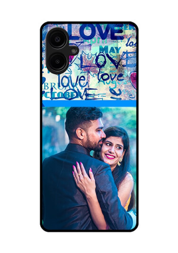 Galaxy M06 Custom Glass Phone Case - Colorful Love Design
