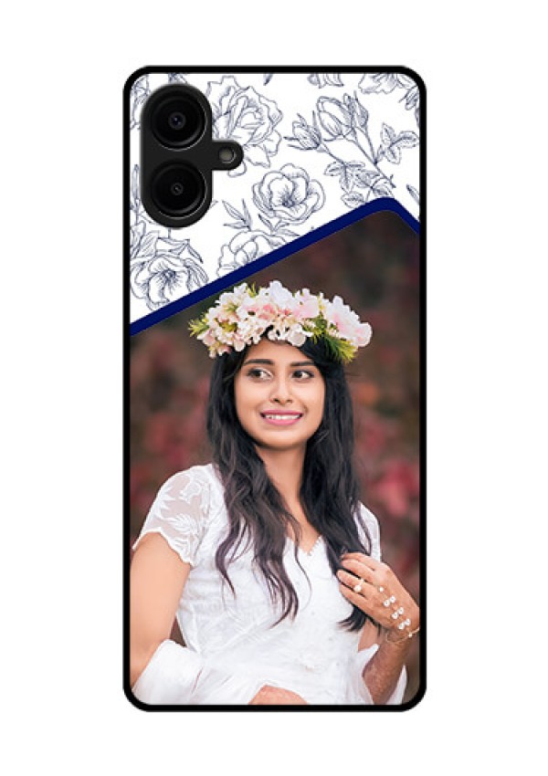 Galaxy M06 Custom Glass Phone Case - Classy Floral Design