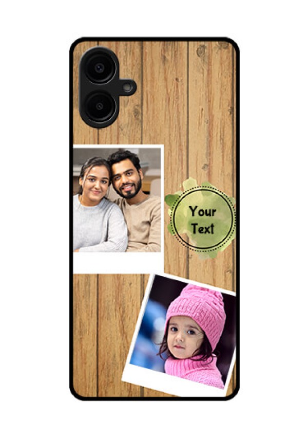 Galaxy M06 Custom Glass Phone Case - Wooden Texture Design