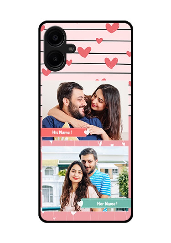 Galaxy M06 Custom Glass Phone Case - Photo With Heart Design