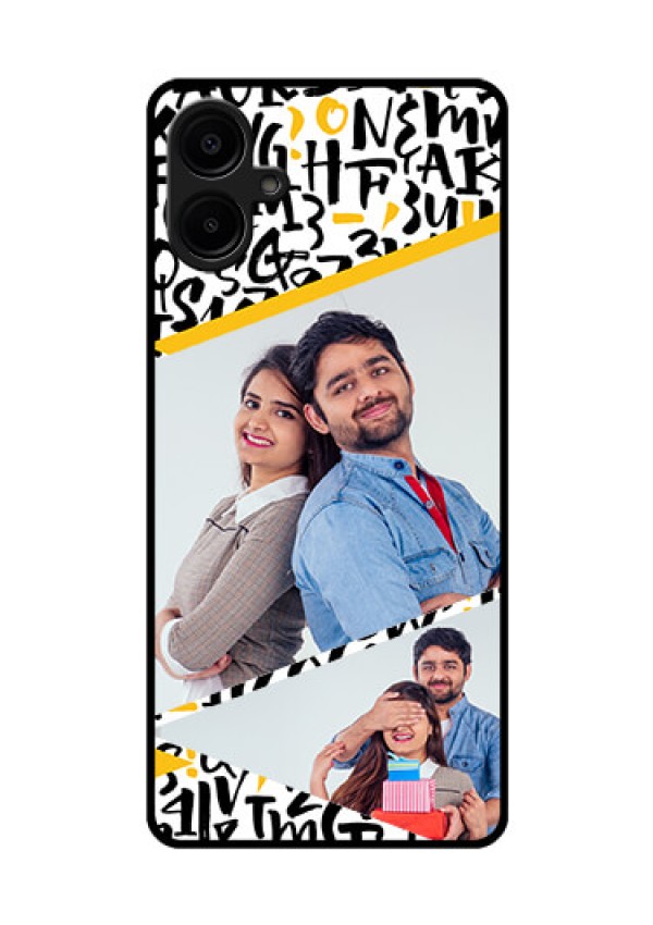 Galaxy M06 Custom Glass Phone Case - Letters Pattern Design