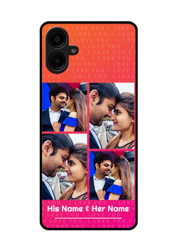 Galaxy M06 Custom Glass Phone Case - I Love You Pink Design