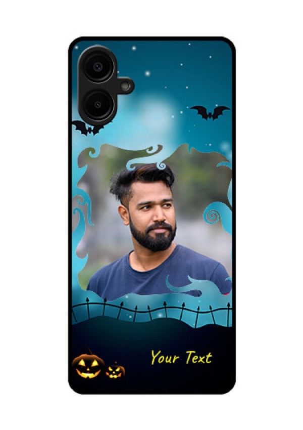 Galaxy M06 Custom Glass Phone Case - Halloween Frame Design