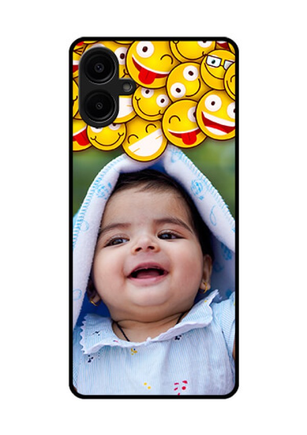 Galaxy M06 Custom Glass Phone Case - With Smiley Emoji Design