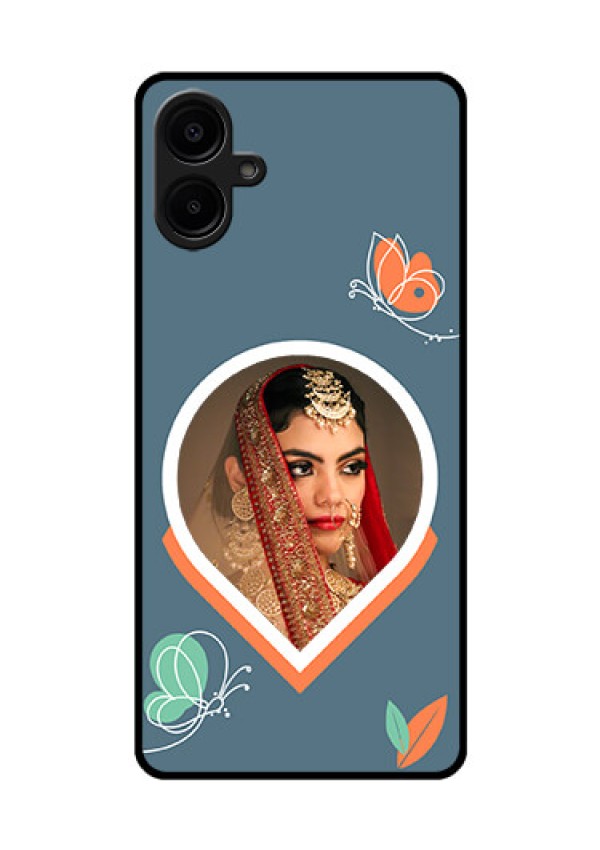 Galaxy M06 Custom Glass Phone Case - Droplet Butterflies Design