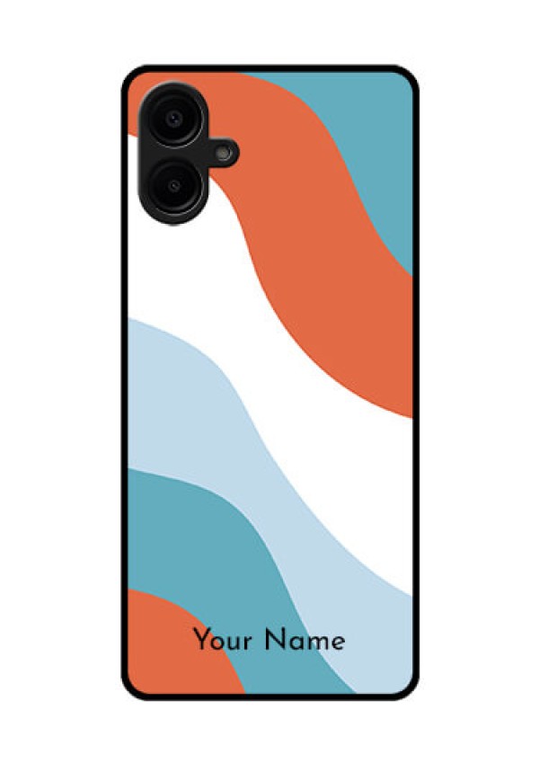 Galaxy M06 Custom Glass Phone Case - Coloured Waves Design