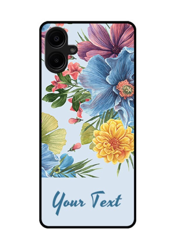 Galaxy M06 Custom Glass Phone Case - Stunning Watercolored Flowers Painting Design