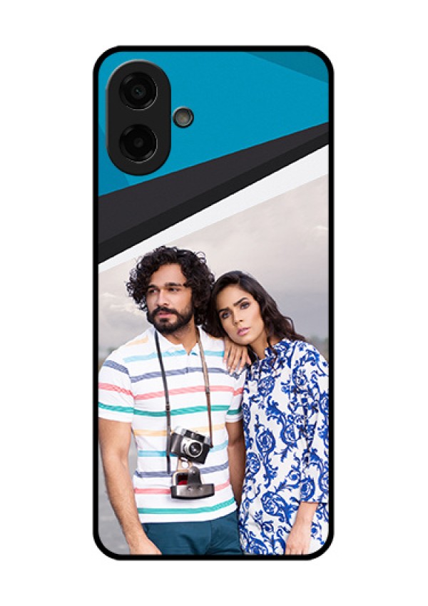 Samsung Galaxy M07 Custom Glass Phone Case - Simple Pattern Photo Upload Design
