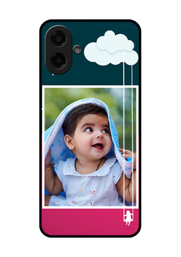 Samsung Galaxy M07 Custom Glass Phone Case - Cute Girl With Cloud Design