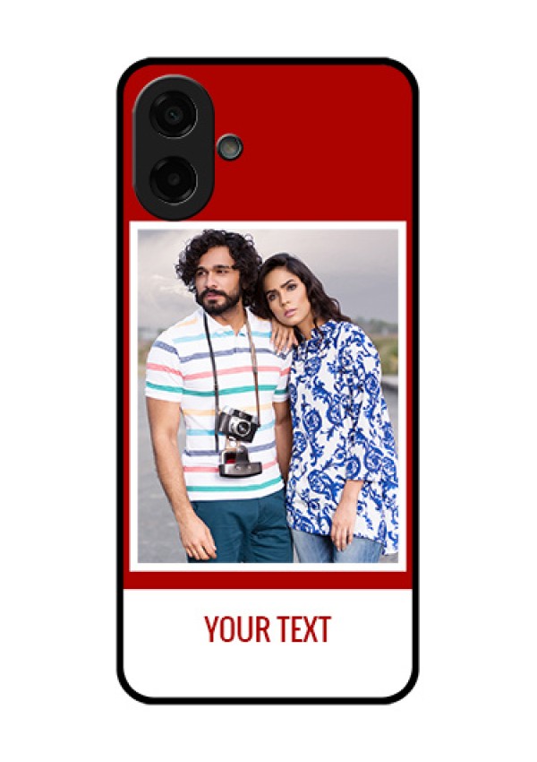 Samsung Galaxy M07 Custom Glass Phone Case - Red Color Design